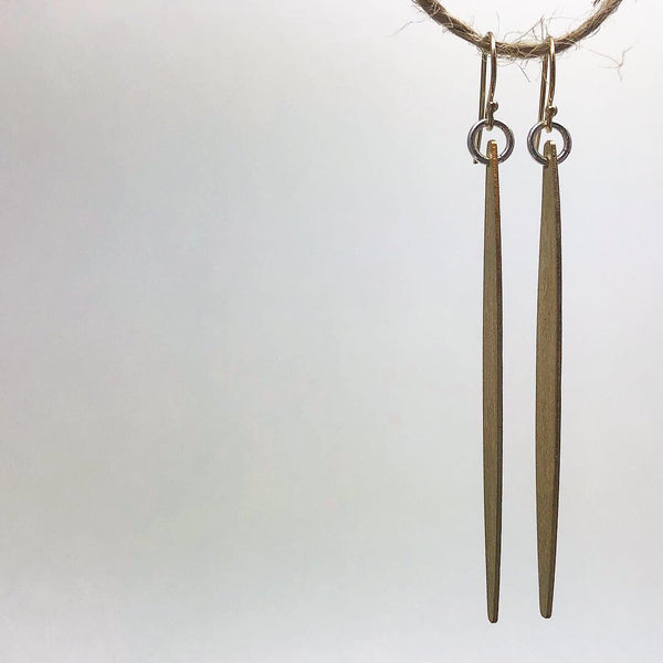 Minimalist Earrings Forged in Silver & Brass