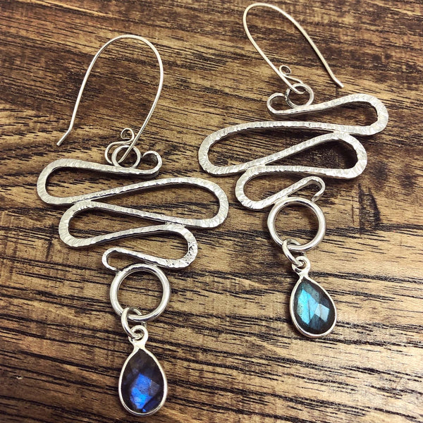 The Path Sterling Silver Earrings with Labadorite