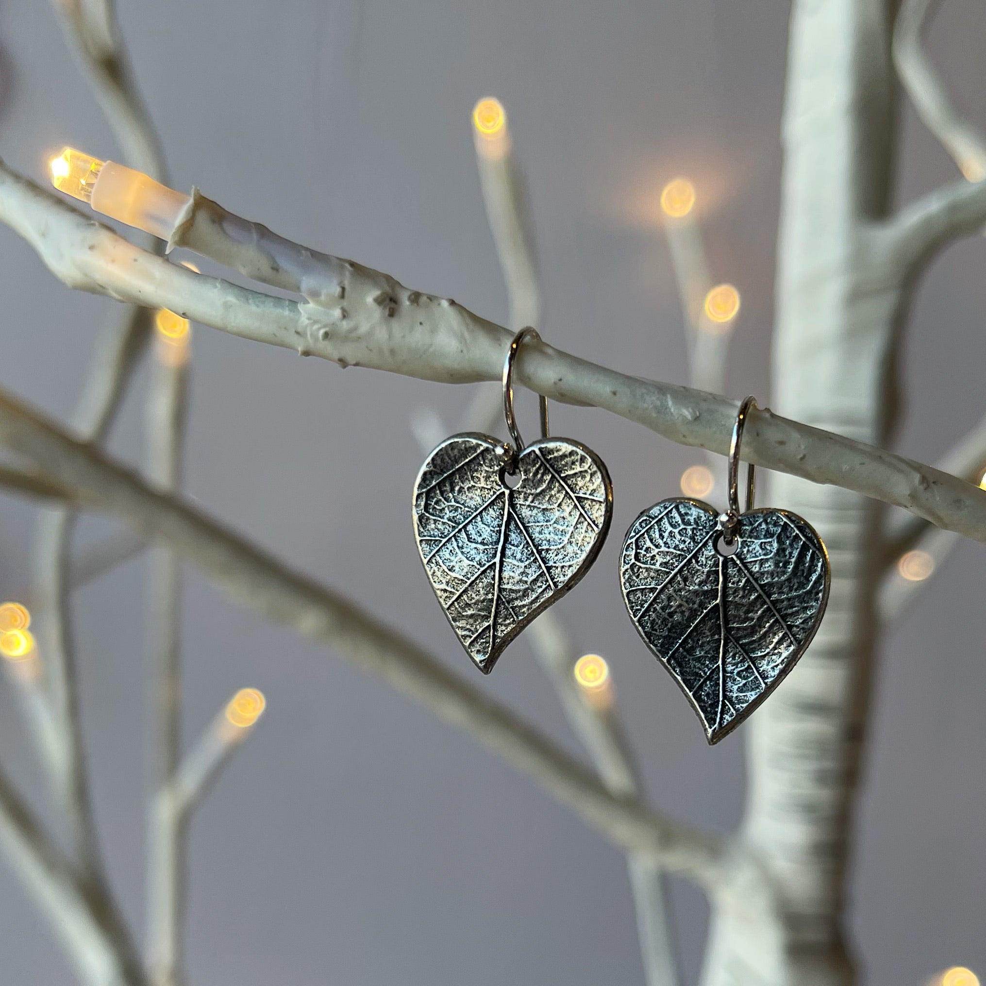 Leaf Earrings with Sterling Silver French Wires