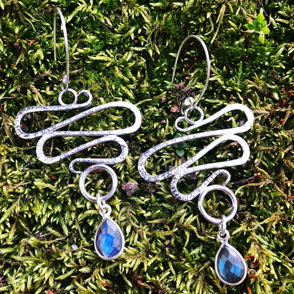 The Path Sterling Silver Earrings with Labadorite