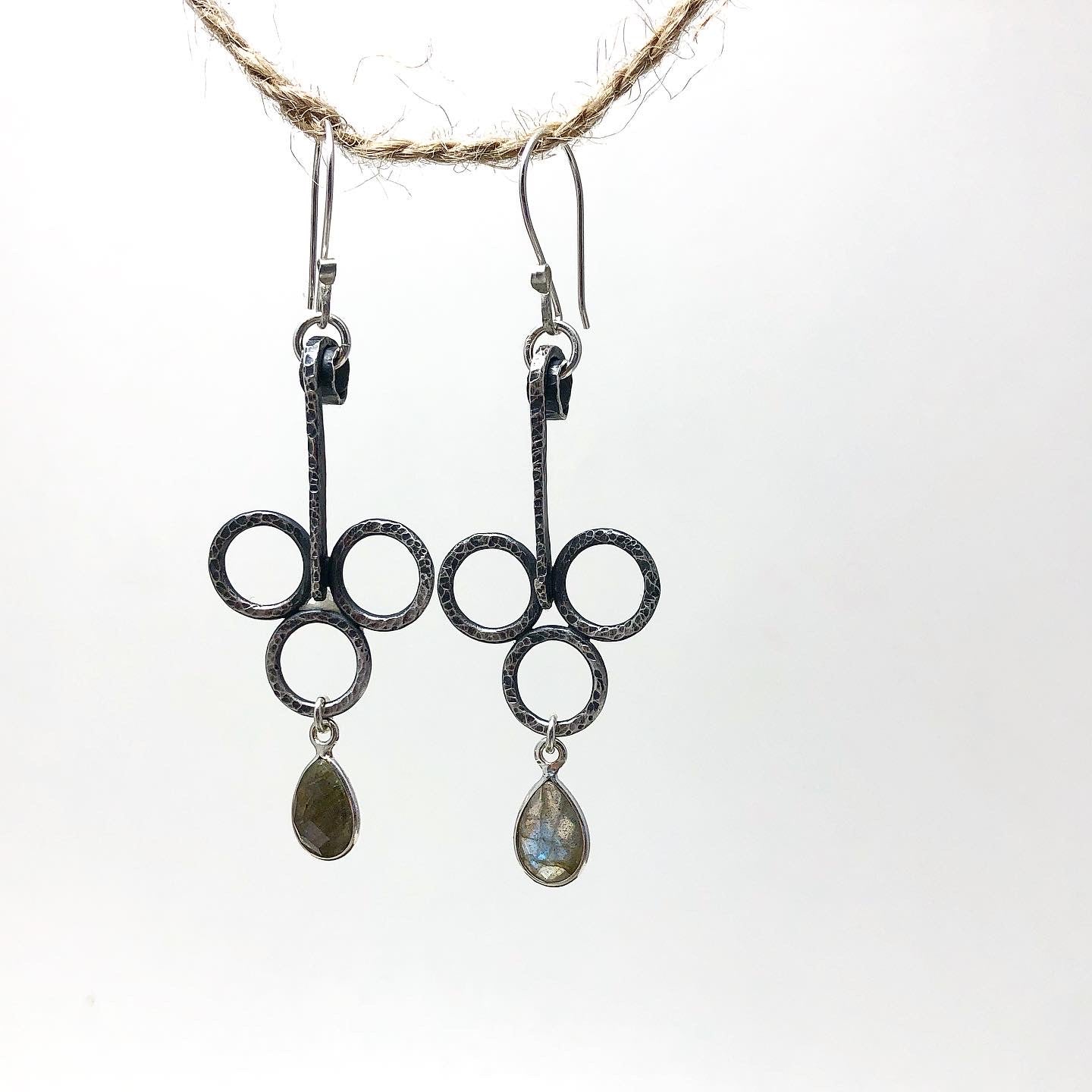 Balance X in Handcrafted Sterling Silver with Labadorite Dangles